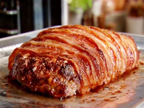 Glaze up your meatloaf and wrap it in bacon for a delicious family dinner of the comfort food classic. Bacon-Wrapped Double Pork Meatloaf Recipe | Aida Mollenkamp | Food Network