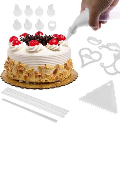 100 Piece Cake Decorating Kit Complete Decoration Set White Cake