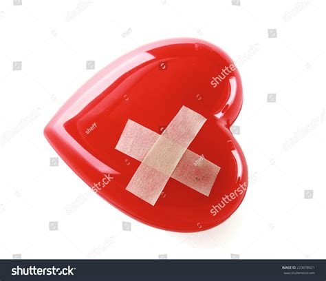 Heart Plaster Isolated On White Background Stock Photo 223078921