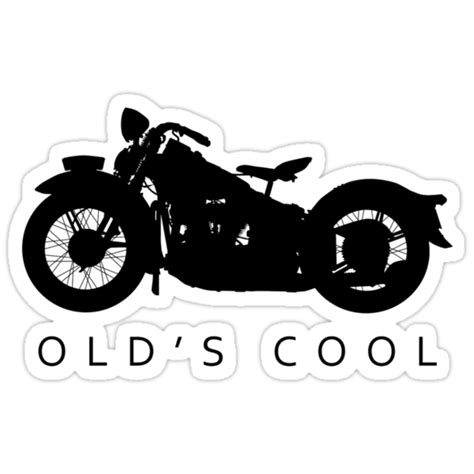 Olds Cool Vintage Motorcycle Silhouette Black Stickers By