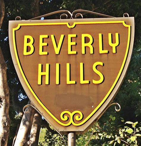 The Beverly Hills City Sign On Sunset Boulevard At Sierra City Sign