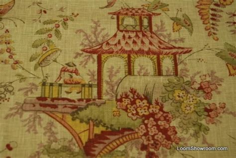 Rl557 Ralph Lauren Chinoiserie Garden Asia Toile Linen Fabric Heavy