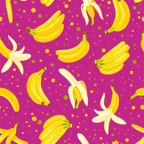 Premium Vector Seamless Pattern With A Set Of Bananas