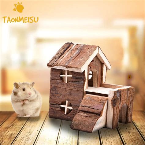 Two Story Wooden House Exquisite House For Hamster Chinchillas Guinea