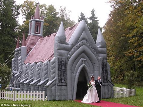 Setting up a bouncy castle takes less than ten minutes. Love, honour and inflate: Incredible blow-up church can be ...
