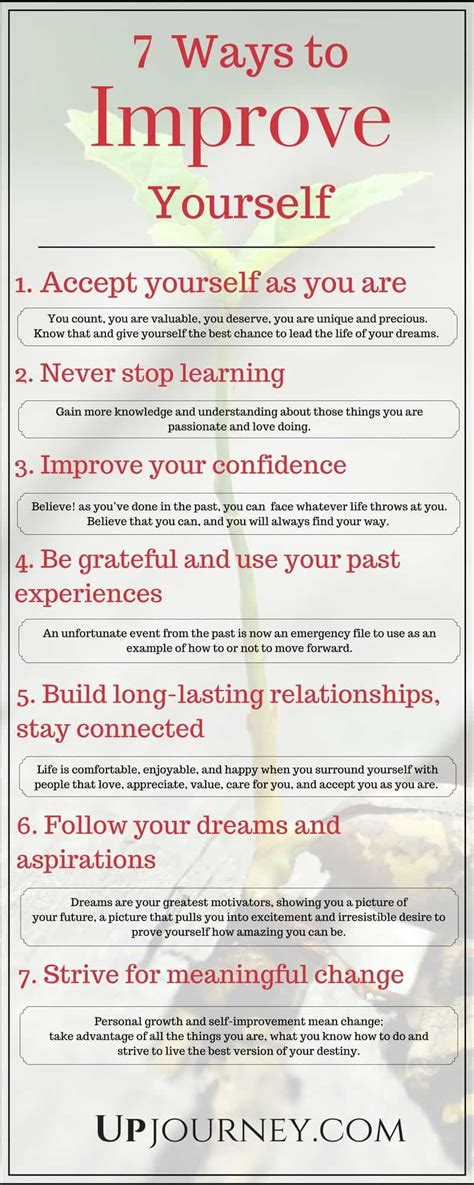 how to improve yourself everyday 7 ways infographic