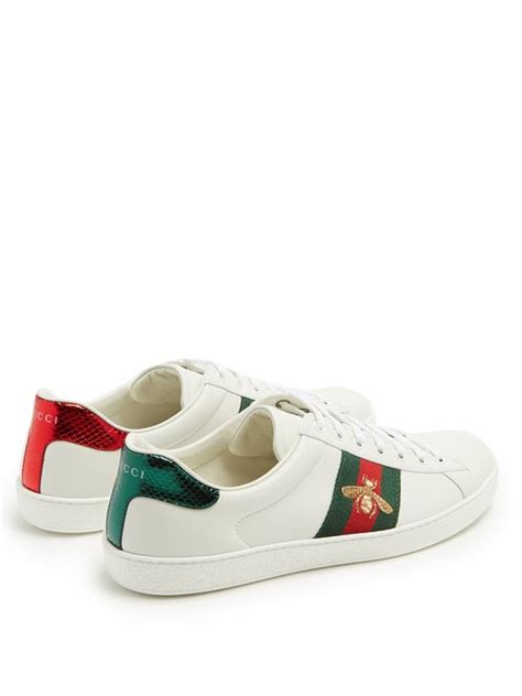 Ace Bee Embroidered Leather Trainers Gucci Matchesfashioncom Uk