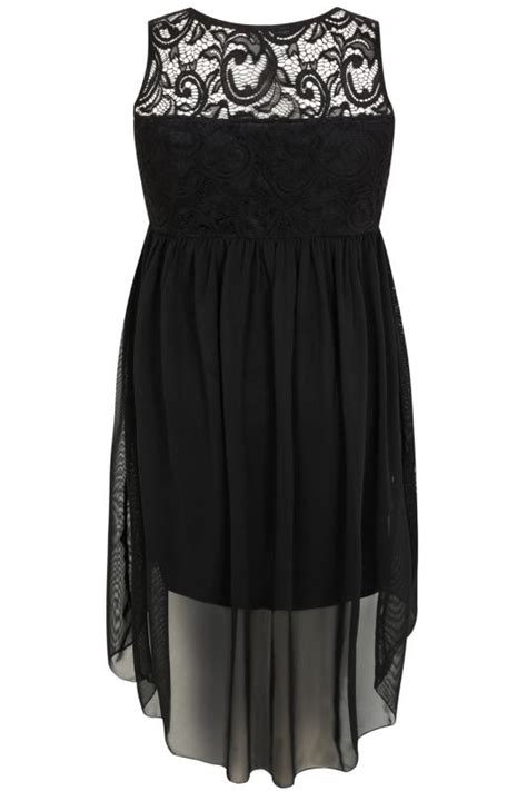 Sweet low budget diy wedding under a tree at the local park. Black Lace & Mesh Sleeveless Dress With Dipped Hem, Plus ...