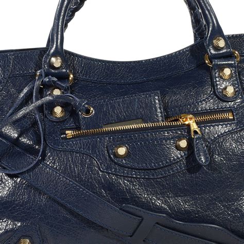 Balenciaga Handbag City Classic Giant With Studs Gold Color in Blue 