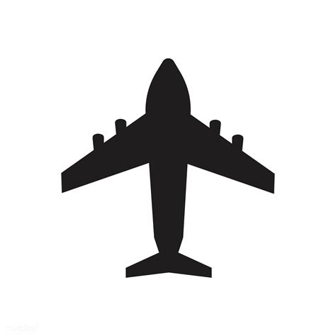 Black Airplane Icon On White Background Free Image By