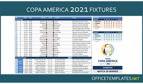 When invited nations australia and qatar were forced to withdraw the schedule of the 2021 copa america was modified for what looks set to be perhaps the most competitive and exciting yet. copa america template Archives » OFFICETEMPLATES.NET