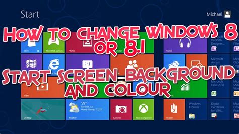 How To Change Windows 8 Start Screen Background Youtube