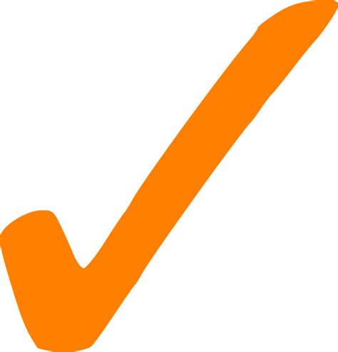 Check Correct Tick Sign Mark Orange Orange Tick Clipart Full