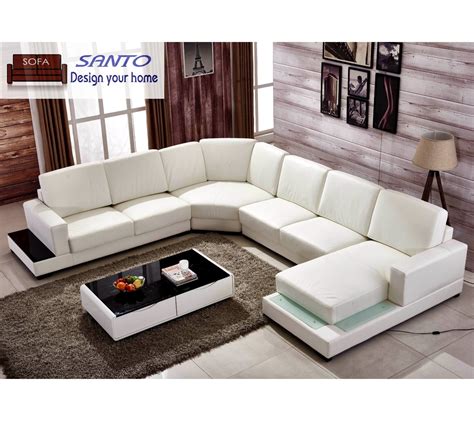 Luxury European Style Living Room Genuine Leather L Shape Sofa Set
