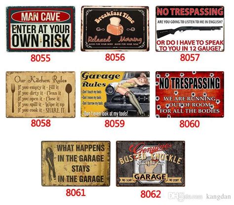 Tool Kitchen Rules Retro Vintage Metal Warning Tin Sign Poster For Man