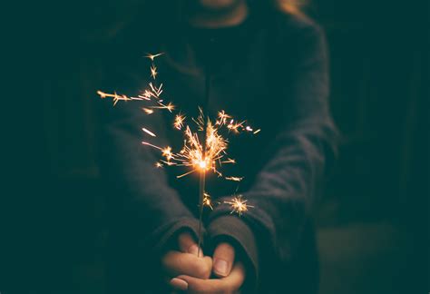 Sparkler At Night Royalty Free Stock Photo