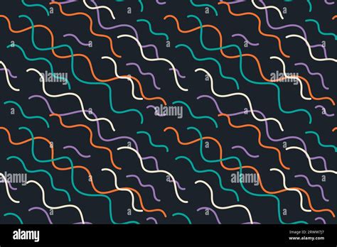 Colored Lines Squiggle Doodle Seamless Pattern Creative Abstract