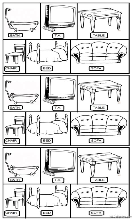 Furniture Vocabulary Flashcards And English Esl Worksheets Pdf And Doc