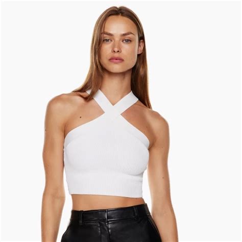 Aritzia Tops Babaton Sculpt Knit Criss Cross Cropped Tank Poshmark