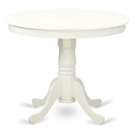 East West Furniture Linen White Round Antique Dining Table