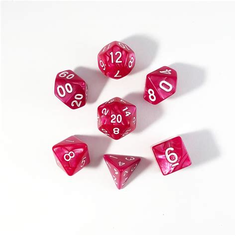 Pearlescent Dark Pink Acrylic Polyhedral Dice Set — Thediceoflife