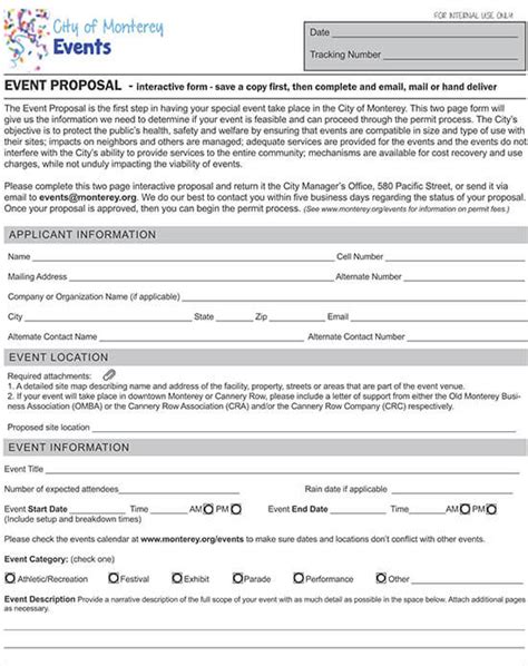 event proposal samples examples word