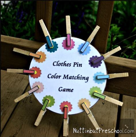 3 fun color games for preschoolers. Coloring Pages: Flower Clothes Pin Color Matching Game ...
