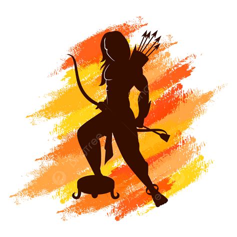 Kind Lord Ram Stanfing With Bow And Arrow Vector Ram Navami Dussehra
