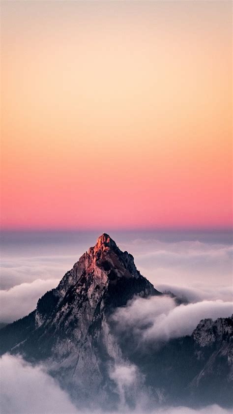 Beautiful Mountain Sunset Sky Nature Iphone Wallpaper Landscape