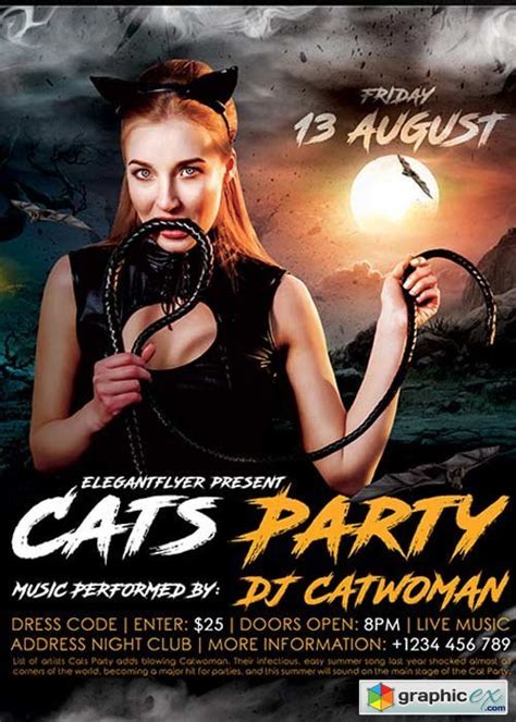 Cats Party V1 Flyer Psd Template Facebook Cover Free Download