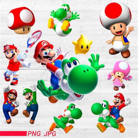 Mario Characters Png Super Mario Png Mario Cliparts Bros Etsy
