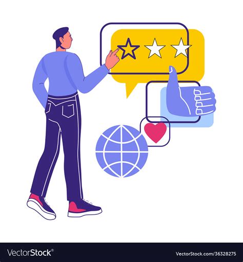 Man Giving Feedback And Customers Review Vector Image