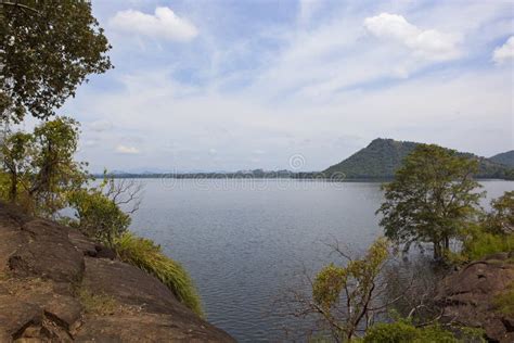 Sorabora Sri Lankan Lake With Woodland Scenery Stock Image Image Of