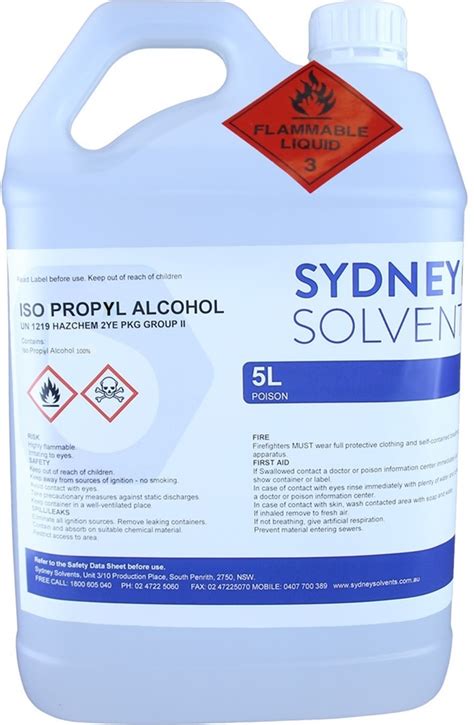 Isopropyl Alcohol 100 5l Pure Pa Rubbing Alcohol Hand And Surface