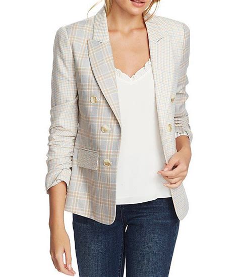 1 state multi plaid blazer dillard s in 2020 blazer outfits casual womens plaid blazer