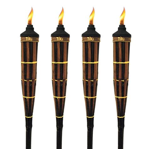 All garden torches can be shipped to you at home. TIKI 60 in. Royal Polynesian Bamboo Torch Dark Finish ...
