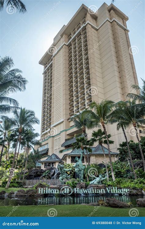 Front Of Hilton Hawaiian Village Resort Editorial Stock Photo Image