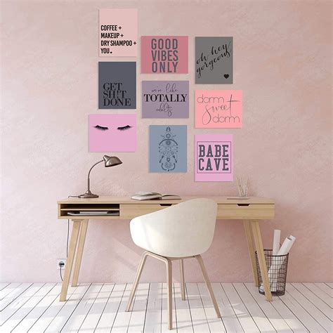 Nine Dorm Room Wall Prints Set Of 9 Posters 8x10 Inches