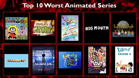 Top 10 Worst Animated Series By Cheddardillonreturns On Deviantart