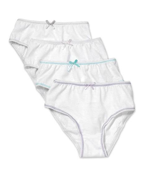 Girls Brief Underwear Assorted Colors Soft Cotton 4 Pack White C111n1t2ukr
