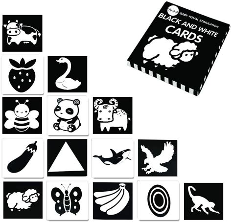 While adults can clearly distinguish between all colors, babies can. Youwo Black and White Flash Card for Baby 24 Cards 48 Pages 5.4'' x 5.4'' Baby Visual Stimulat ...