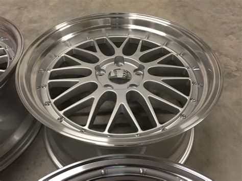 19 Staggered Bbs Lm Style Wheels Silver Polished Deep Dish Rears £