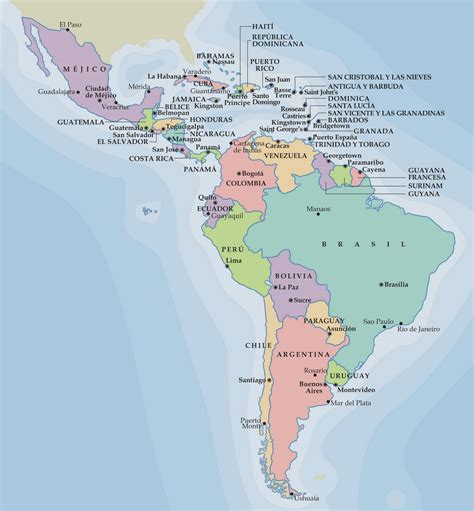 Blog De Sociales Del Ies Sierra De Mijas Mapa Político De América