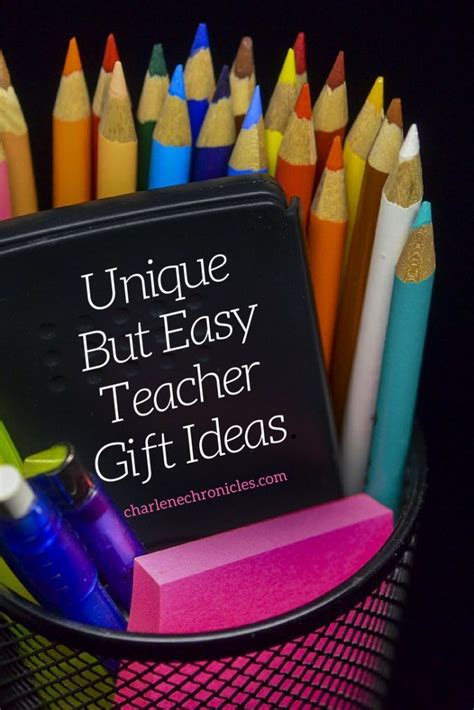 Craft a colorful tin or box to hold a stack of teacher bookplates. Unique But Easy Teacher Gift Ideas | Easy teacher gifts ...
