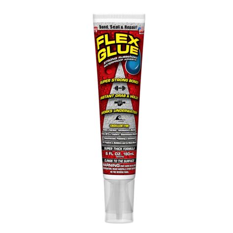 Flex Glue Strong Rubberized Waterproof Adhesive 6 Oz White