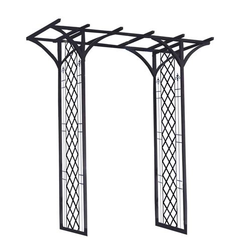 Order your trellis online today at homebase! Panacea 89645 Black Narrow French Arch With Finials Style ...