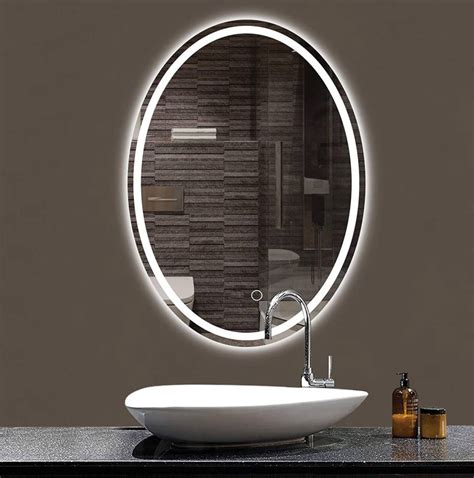 Originmirror Oval Led Mirror Oval5mm Polished Environmental Silver Mirror Oval Led Lighted