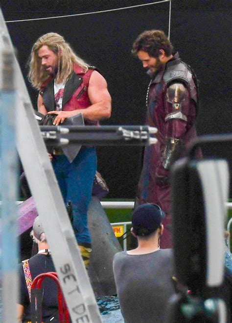 Chris Hemsworth And Chris Pratt In Costume For Thor Love And Thunder