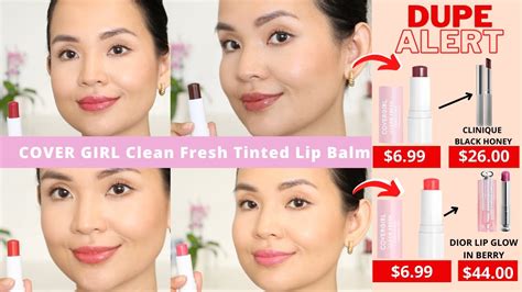 Covergirl Clean Fresh Tinted Lip Balm Swatches Dior Addict Lip Glow