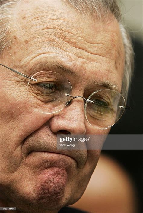 Us Secretary Of Defense Donald Rumsfeld Testifies During A Hearing